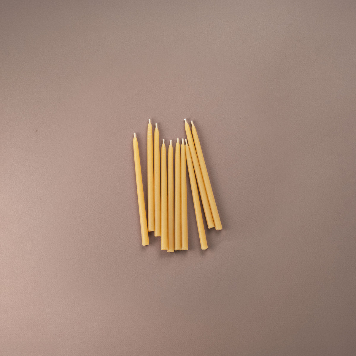 Packet of 10 pure beeswax hand-dipped 11cm celebration birthday candles
