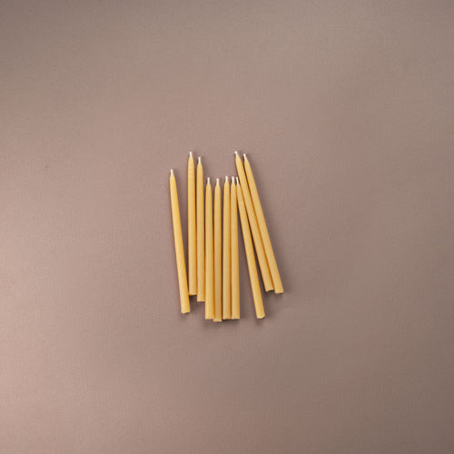 Packet of 10 pure beeswax hand-dipped 11cm celebration birthday candles